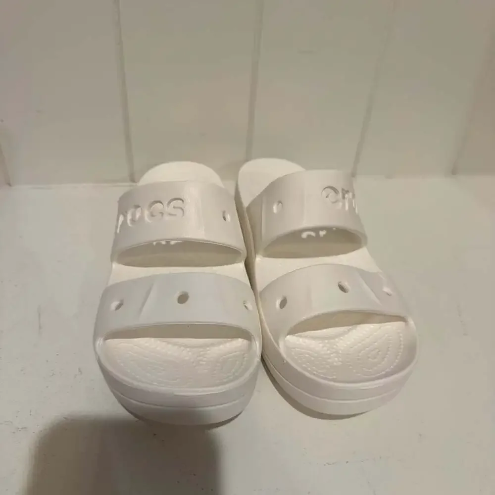 Crocs Baya Platform Slide Sandals Size 7 White